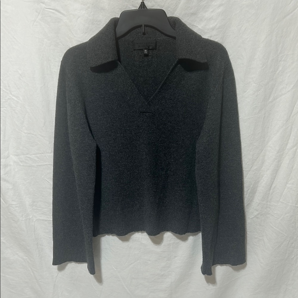 Nili Lotan Charcoal V-Neck Sweater